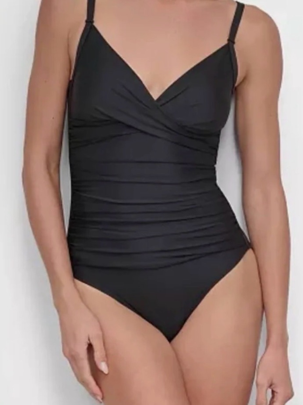 DKNY Twisted One-Piece Ruched Swimsuit with Tummy Control M
NWT